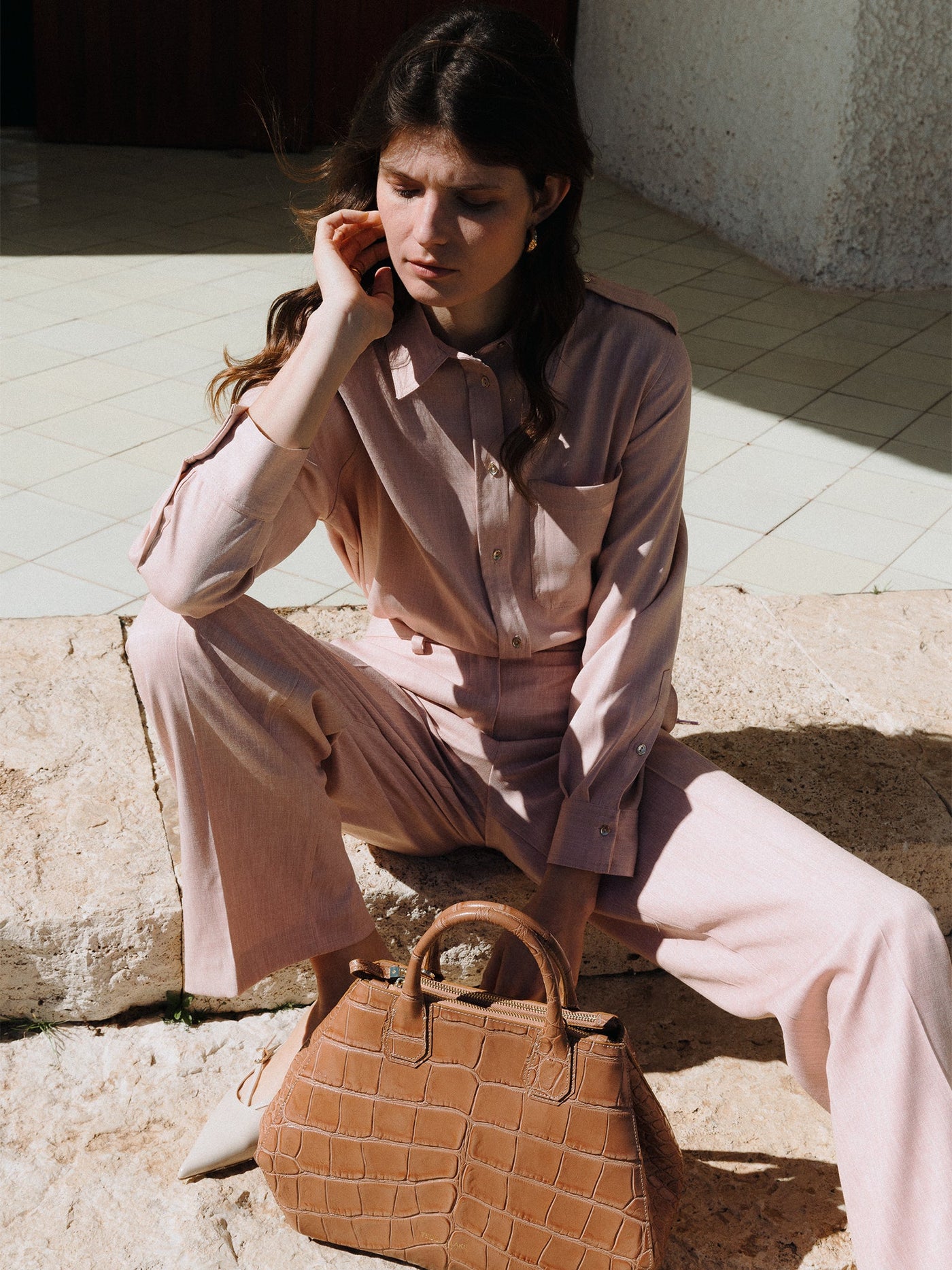 Vera Croco 14" - Dark Blush