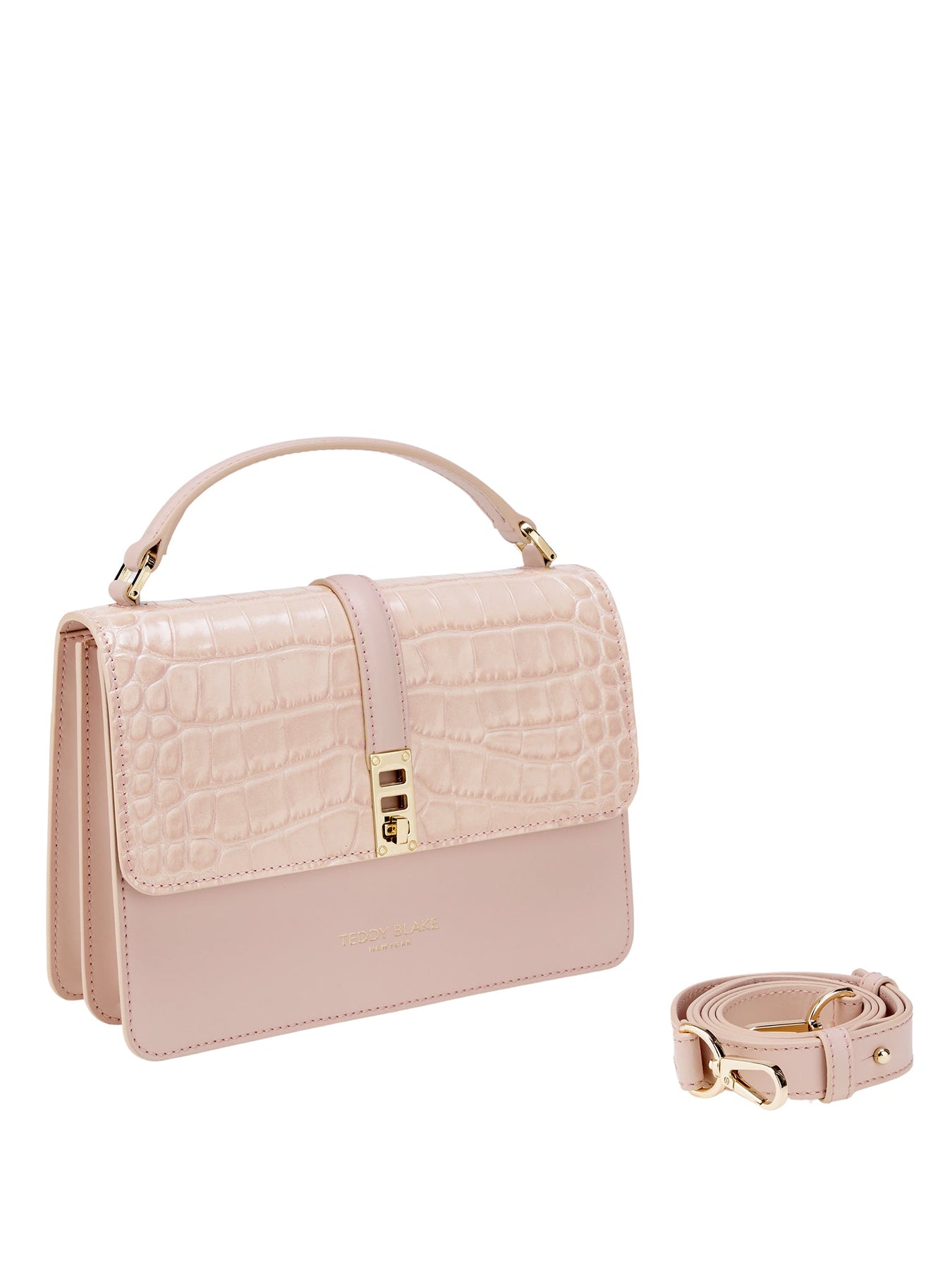 Leather crossbody bag Teddy blake Pink in Leather - 29058327