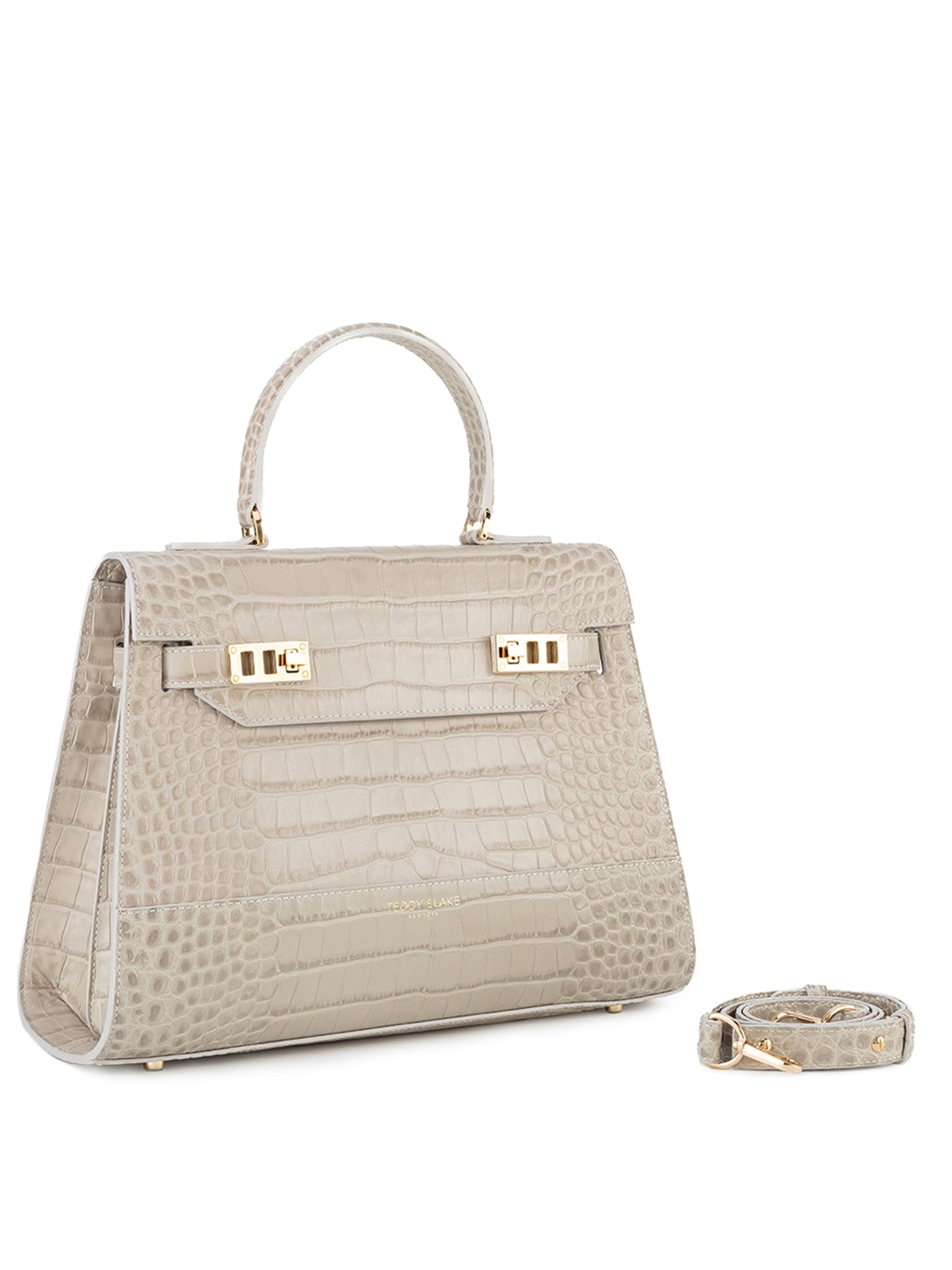 Genuine Albino Crocodile Leather Handbag, Alligator skin Women Shoulder Bag  25