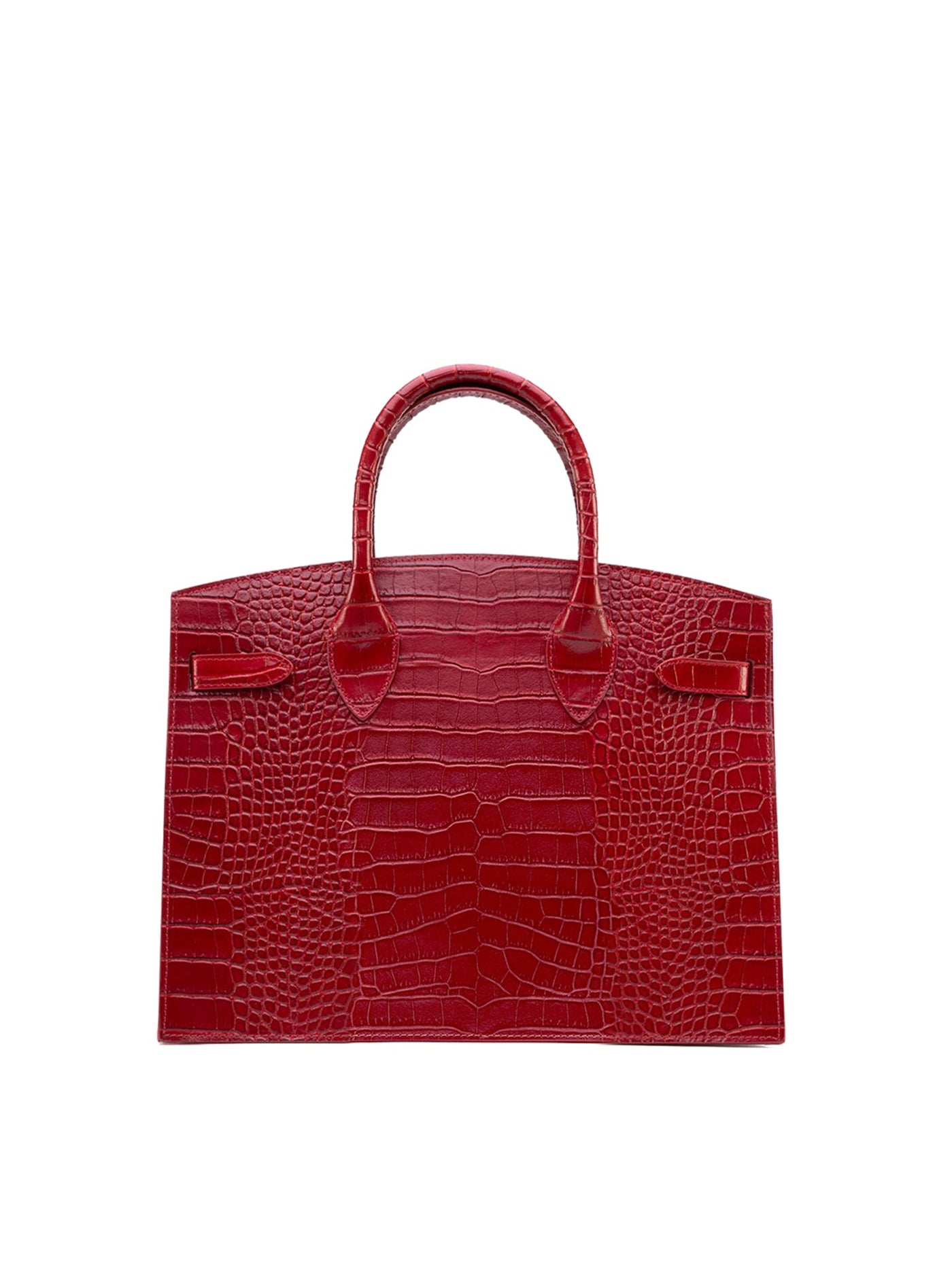 Hermes Birkin Bag Alligator Leather Gold Hardware In Red