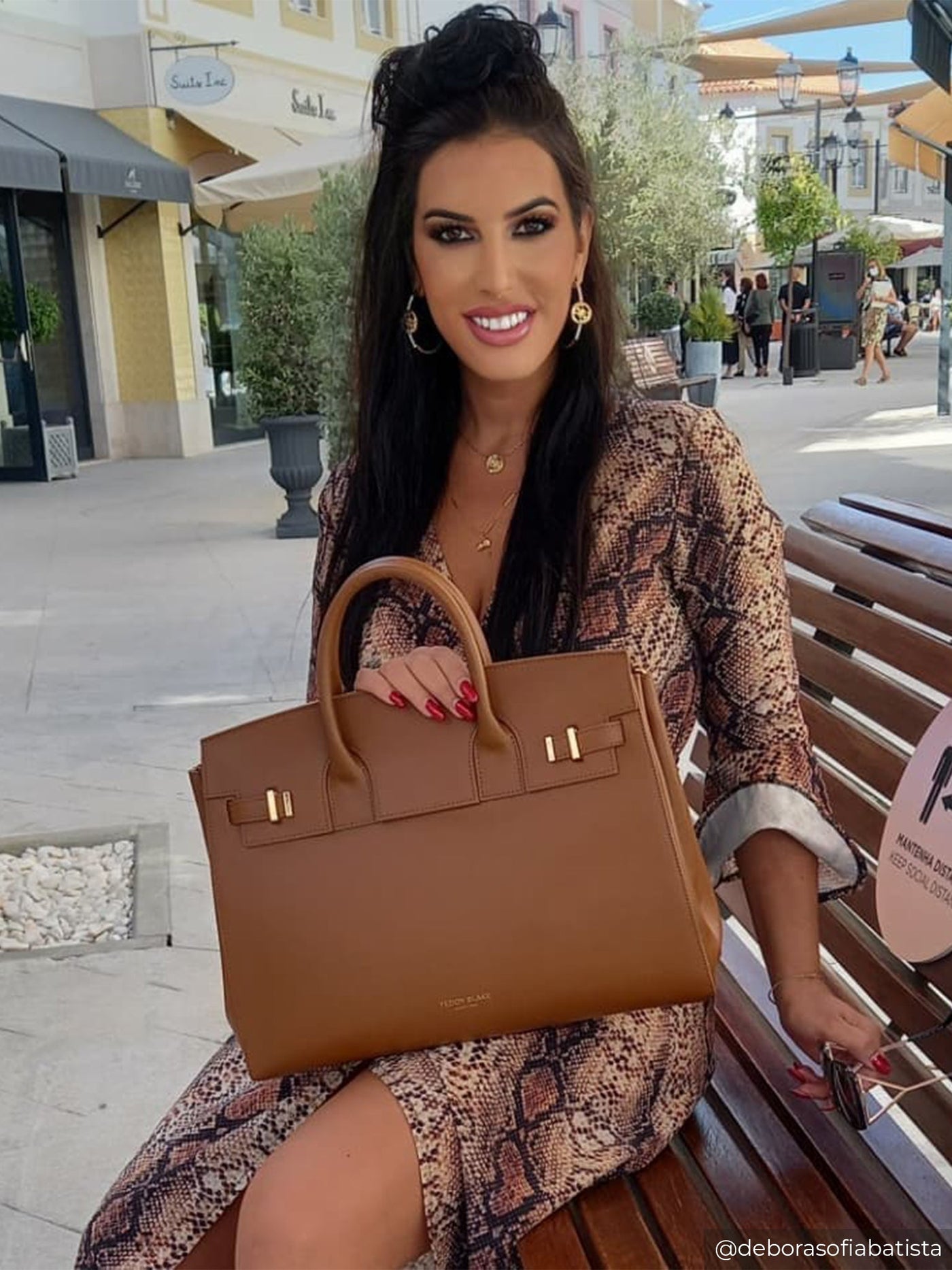 Gigi Check Handbag in Brown